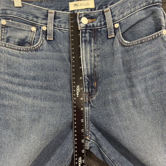 Madewell Jeans Women's 26 Blue Baggy Straight High Rise Raw Hem Denim - Picture 5 of 10
